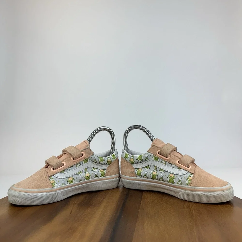 Big Kids Girls Vans‎ Old Skool V Holiday Christmas Tree Pink Sneakers Size 2 Y